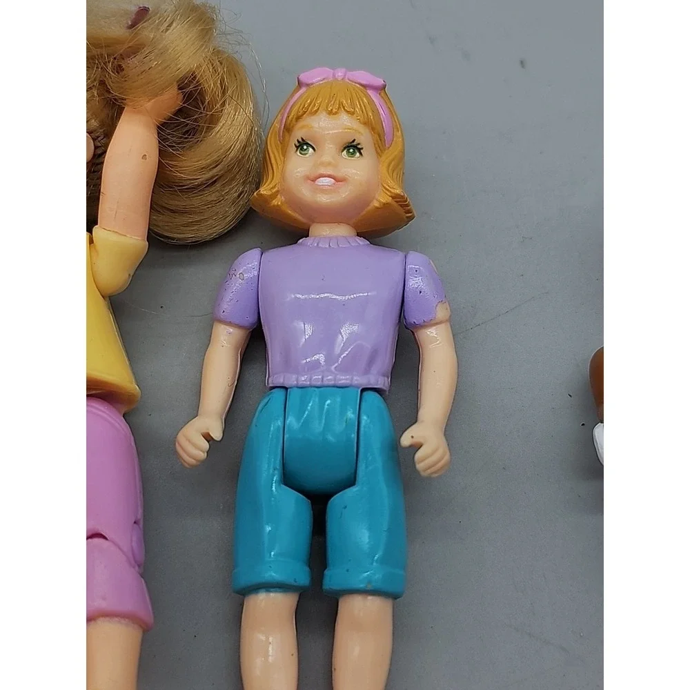 Fisher Price Loving Family Figures 2 Babies Toddler 2 Girls  5 Piece Lot Vintage
